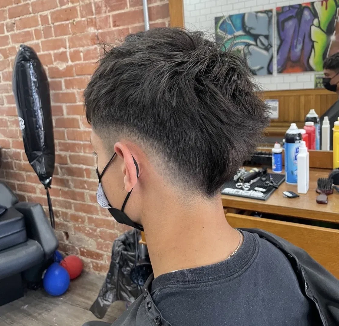 Textured crop with burst fade